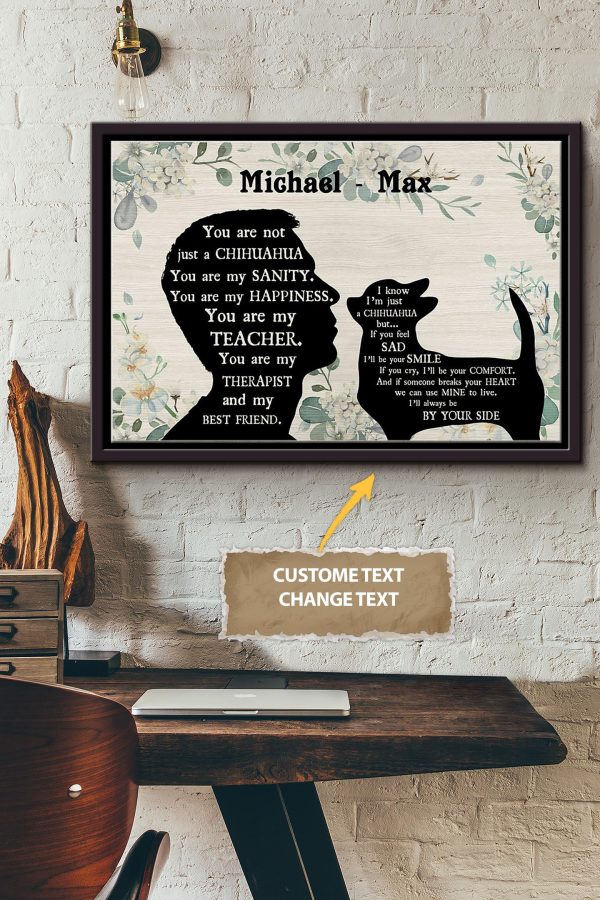 Chihuahua Boy Therapist Best Friend Personalized Canvas Animal Gift For Dog Lover Dog Foster Puppy Fan Framed Matte Canvas Framed Prints, Canvas Paintings - Image 2