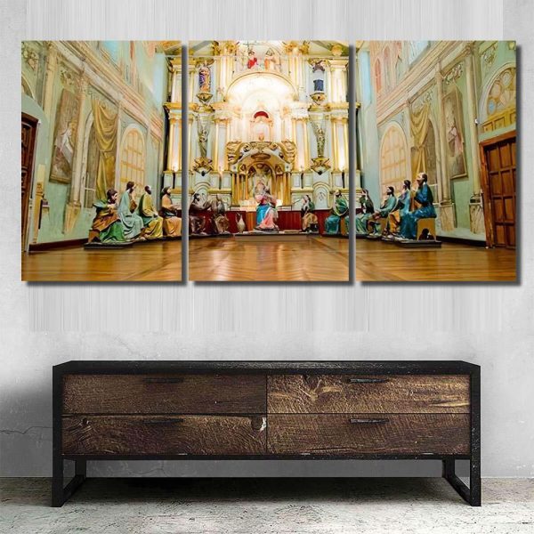 Last Supper Christ Life Size Statues Last Supper Christian Premium Multi Canvas Prints, Multi Piece Panel Canvas Luxury Gallery Wall Fine Art Print - Image 6