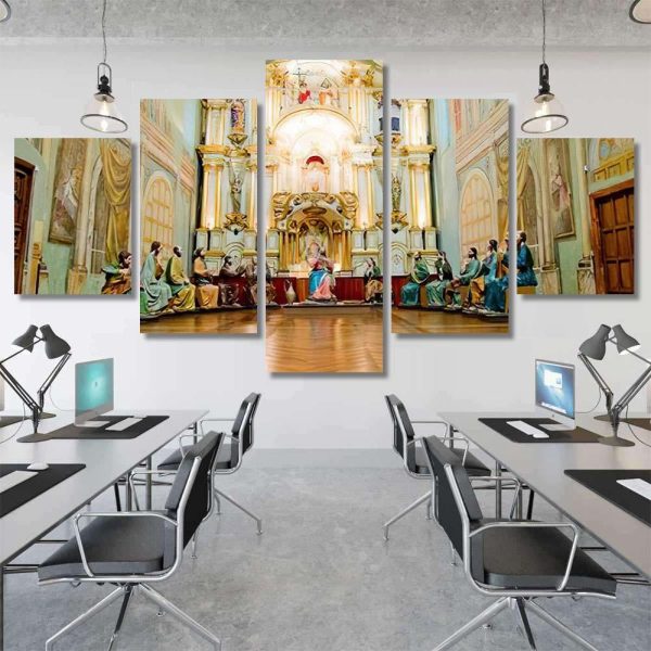 Last Supper Christ Life Size Statues Last Supper Christian Premium Multi Canvas Prints, Multi Piece Panel Canvas Luxury Gallery Wall Fine Art Print - Image 7