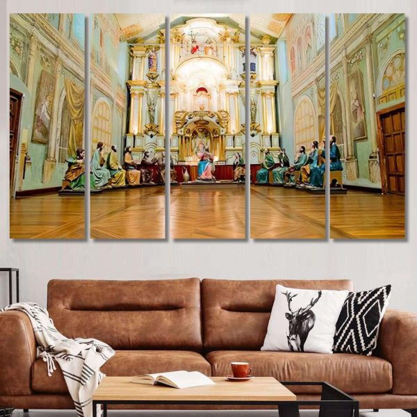 Last Supper Christ Life Size Statues Last Supper Christian Premium Multi Canvas Prints, Multi Piece Panel Canvas Luxury Gallery Wall Fine Art Print - Image 8