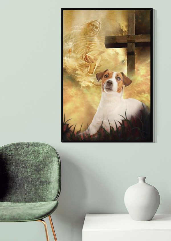 Jesus And Jack Russell Terrier Dog God For Gift For Dog Lovers Christian Canvas Gallery Painting Wrapped Canvas Framed Prints, Canvas Paintings - Image 4