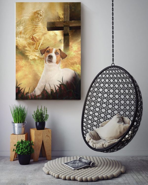 Jesus And Jack Russell Terrier Dog God For Gift For Dog Lovers Christian Canvas Gallery Painting Wrapped Canvas Framed Prints, Canvas Paintings - Image 3