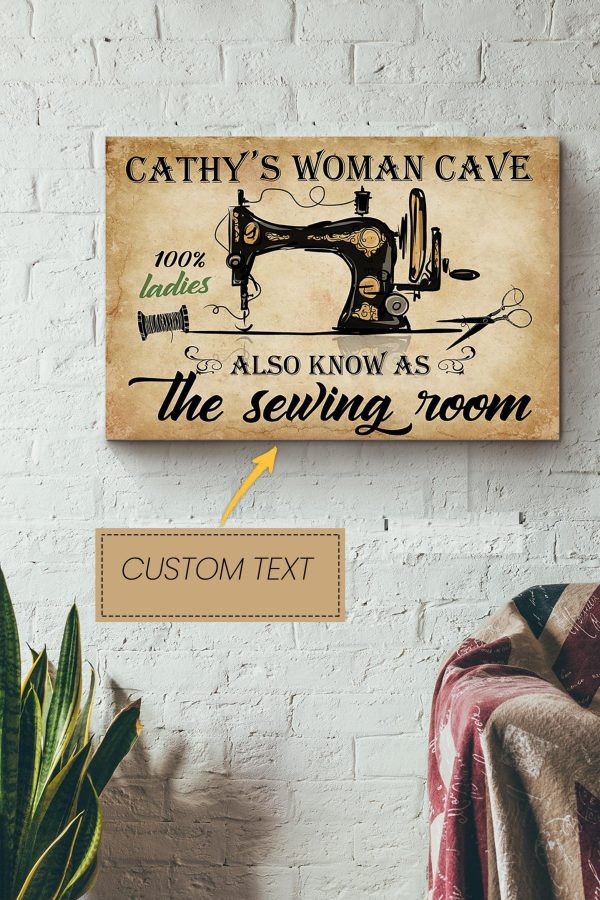 Sewing Woman Cave Personalized Canvas Gallery Canvas Painting Gift For Women Surture Lover Sewer Embroiderer Canvas Gallery Painting Wrapped Canvas Framed Prints, Canvas Paintings - Image 2