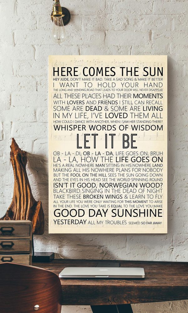 Song Lyrics Gallery Canvas Painting For The Beatles Fan Canvas Gallery Painting Wrapped Canvas Framed Prints, Canvas Paintings - Image 2