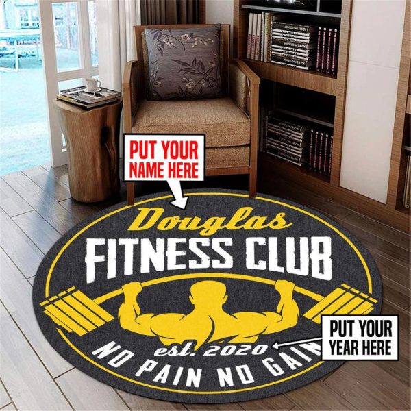 Personalized Gym Room No Pain No Gain Round Mat Round Floor Mat Room Rugs Carpet Outdoor Rug Washable Rugs - Image 3