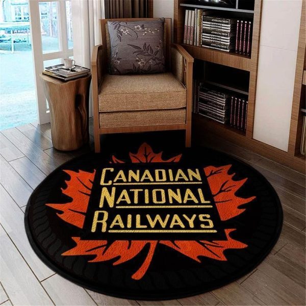 Cnr Round Mat Canadian Nation Railroad Cn Round Floor Mat Room Rugs Carpet Outdoor Rug Washable Rugs - Image 2