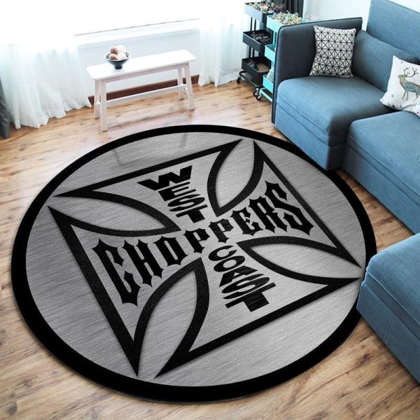 West Coast Choppers Iron Cross Round Mat Round Floor Mat Room Rugs Carpet Outdoor Rug Washable Rugs - Image 2