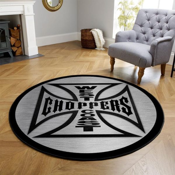 West Coast Choppers Iron Cross Round Mat Round Floor Mat Room Rugs Carpet Outdoor Rug Washable Rugs - Image 3