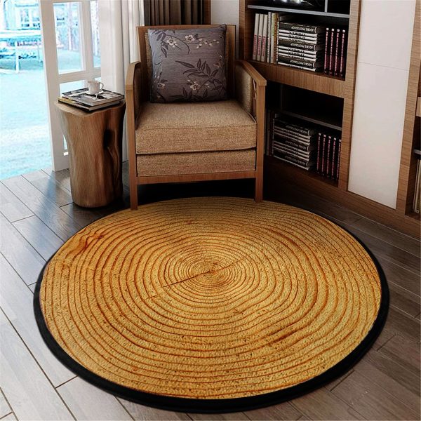 Woodworking Round Mat Round Floor Mat Room Rugs Carpet Outdoor Rug Washable Rugs - Image 2