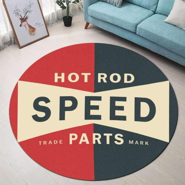 Rat Rod Speed Parts Hot Rod Round Mat Round Floor Mat Room Rugs Carpet Outdoor Rug Washable Rugs - Image 2