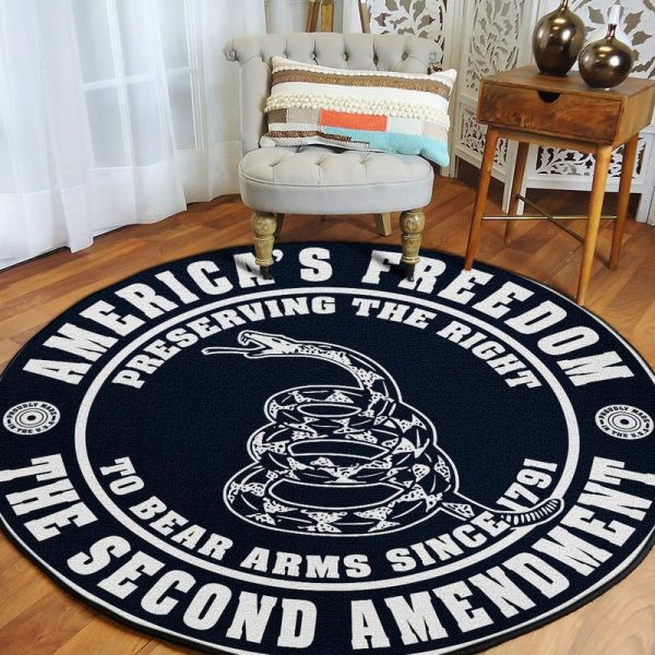 America'S Freedom ~ Right To Bear Arms ~ The Second Amendment Round Mat Round Floor Mat Room Rugs Carpet Outdoor Rug Washable Rugs - Image 3