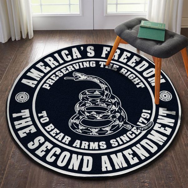 America'S Freedom ~ Right To Bear Arms ~ The Second Amendment Round Mat Round Floor Mat Room Rugs Carpet Outdoor Rug Washable Rugs - Image 2