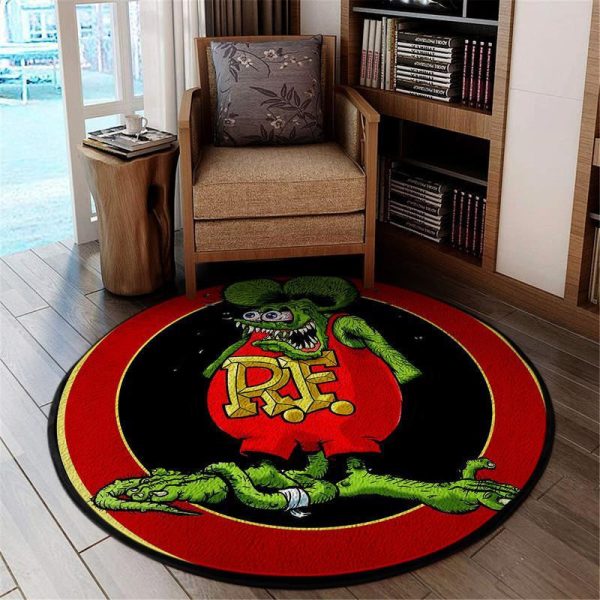 Rat Fink Hot Rod Round Mat Round Floor Mat Room Rugs Carpet Outdoor Rug Washable Rugs - Image 3