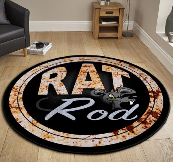 Rat Rod Round Mat Round Floor Mat Room Rugs Carpet Outdoor Rug Washable Rugs - Image 3