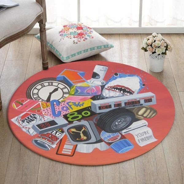 Btf Living Room Round Mat Circle Rug Back To The Future Marty Mcfly Delorean Dmc Bttf - Image 3