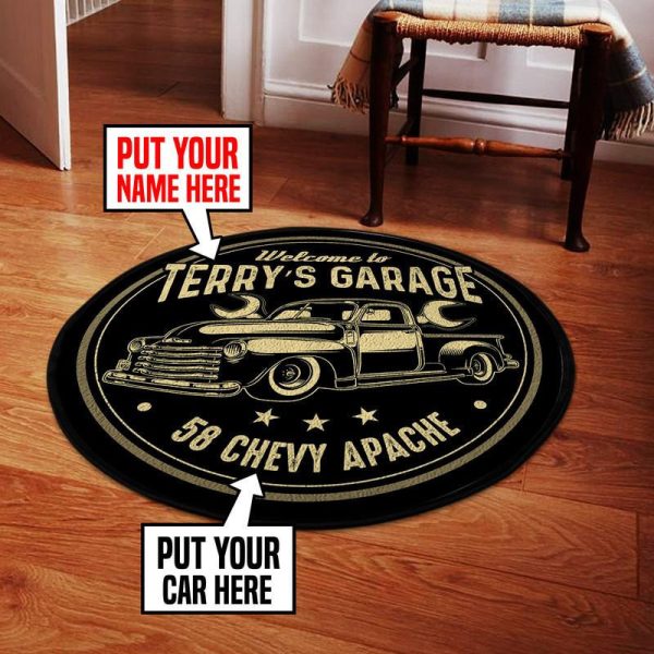 Personalized Truck Round Mat Round Floor Mat Room Rugs Carpet Outdoor Rug Washable Rugs - Image 2