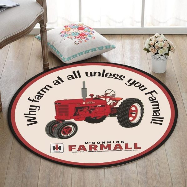 Farmall Living Room Round Mat Circle Rug Farmall Farmer - Image 2