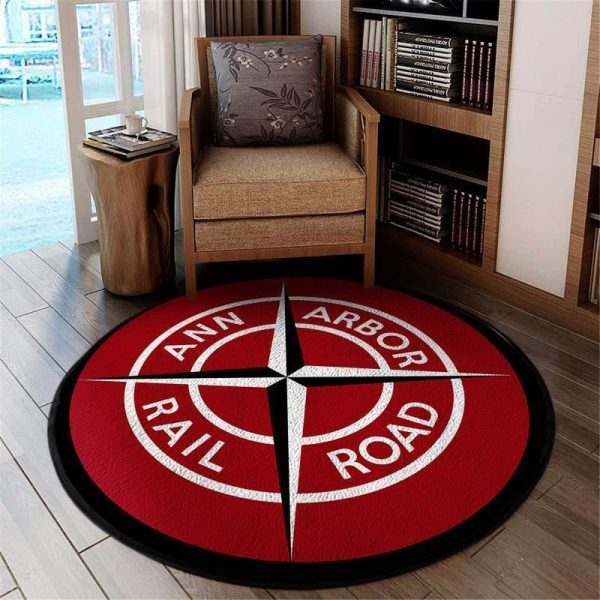 Aarr Living Room Round Mat Circle Rug Ann Arbor Railroad - Image 2