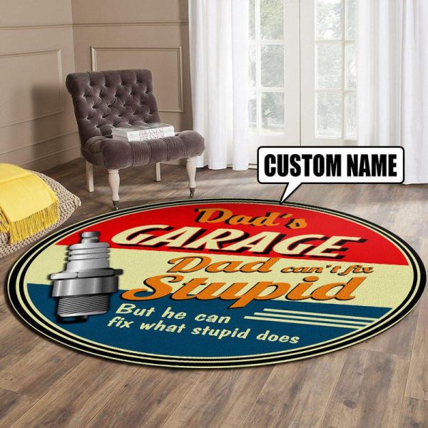 Personalized Garage Round Mat Round Floor Mat Room Rugs Carpet Outdoor Rug Washable Rugs - Image 3