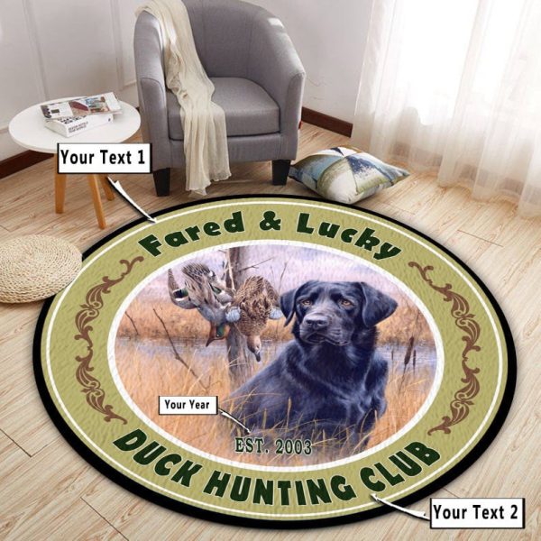 Personalized Duck Hunting Club Round Rug, Carpet 09019 - Image 2