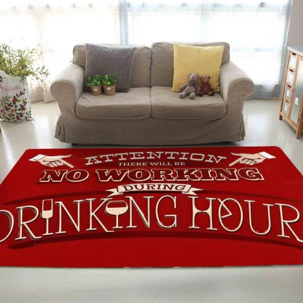 No Working During Drinking Hours Area Rug Carpet - Image 2