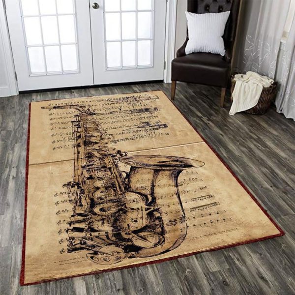 Saxophone Area Rug Carpet - Image 3