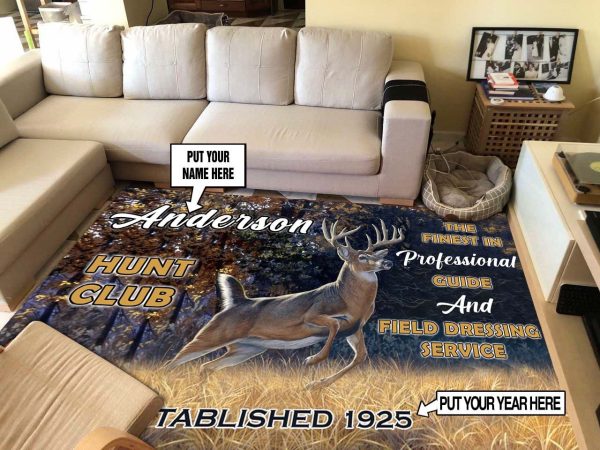 Personalized Hunt Club Area Rug Washable Rugs Carpet Washable Rugs - Image 2