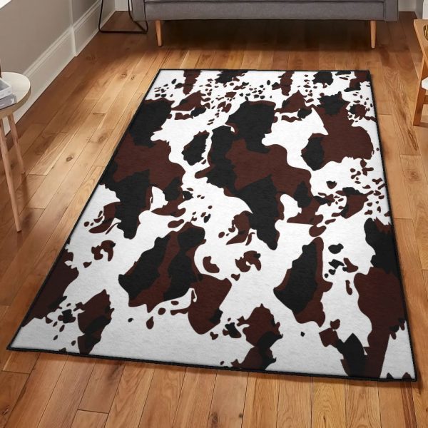 Large Cowhide Rug Rectangle Rugs Washable Area Rug Non-Slip Carpet For Living Room Bedroom - Image 2