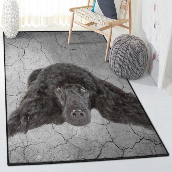 Poodle Bedroom Rugs Black Poodle Rug Rectangle Rugs Washable Area Rug Non-Slip Carpet For Living Room Bedroom - Image 2