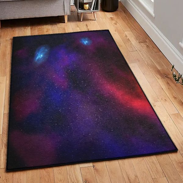 Planets Carpet Blue Purple Cosmic Galaxy Space Rug Rectangle Rugs Washable Area Rug Non-Slip Carpet For Living Room Bedroom - Image 2