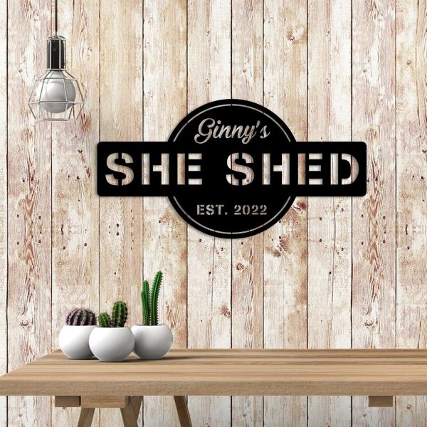 Personalized Name Date She Shed Metal Art, Home Decor Laser Cut Metal - Image 3