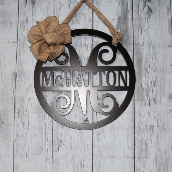 Metal Family Name Sign Monogram Door Sign Front Door Decor Initial Sig - Image 2