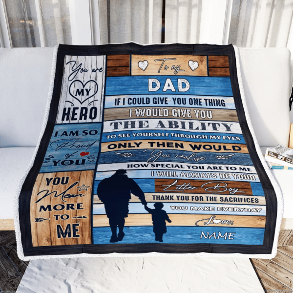 Personalized To My Dad Blanket From Son Wood I Am So Proud Of You Dad - Image 4