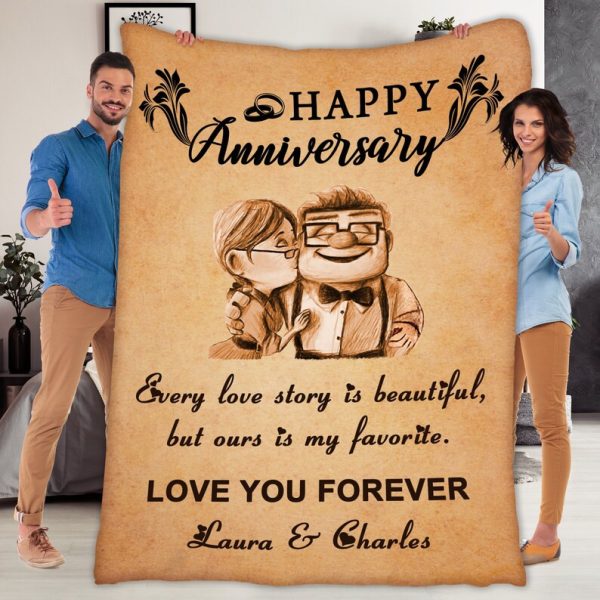 Anniversary Couples Blanket, Couples Fleece Blanket Gift For Birthday, - Image 2