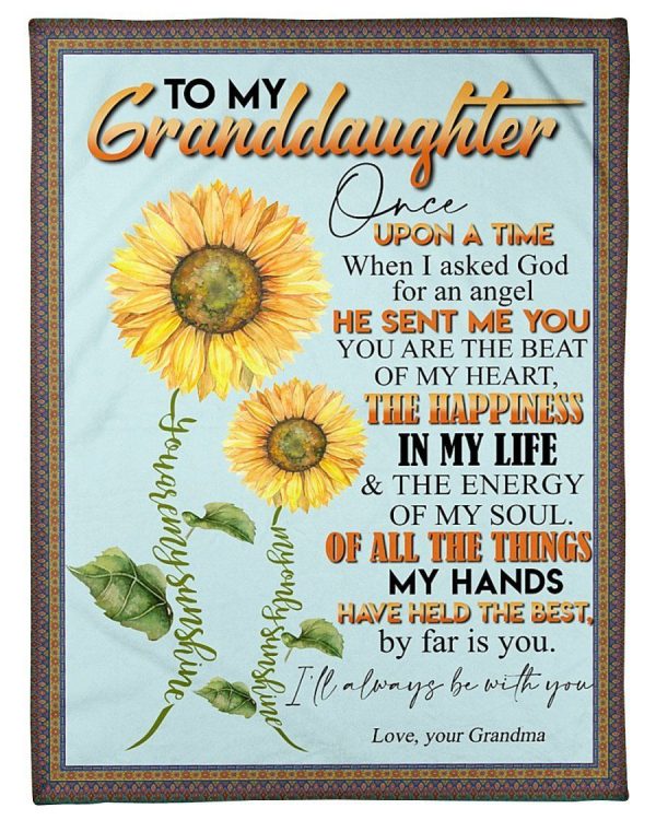 Sunflower Grandma Gifts For Granddaughter I Asked God For An Angle Fle - Image 2