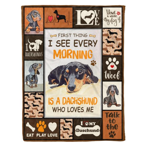 Talk To The Paw Dachshund Fleece Blanket Gift For Dog Lovers - Image 4