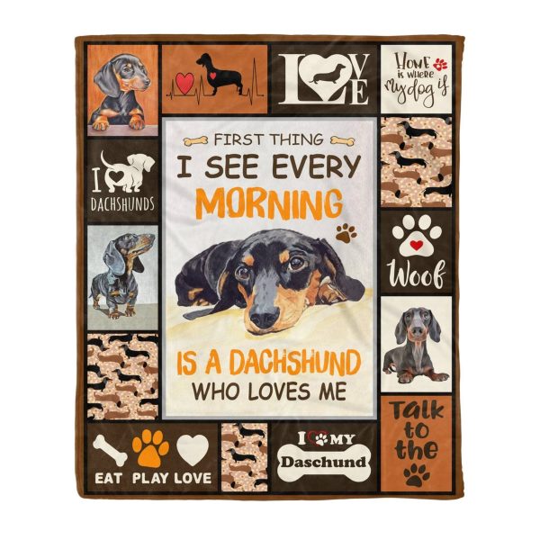 Talk To The Paw Dachshund Fleece Blanket Gift For Dog Lovers - Image 5