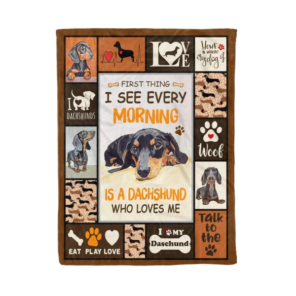 Talk To The Paw Dachshund Fleece Blanket Gift For Dog Lovers - Image 6