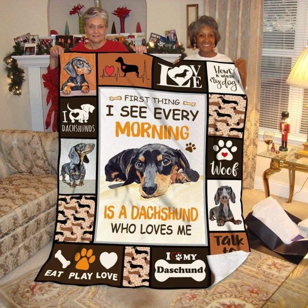 Talk To The Paw Dachshund Fleece Blanket Gift For Dog Lovers - Image 7