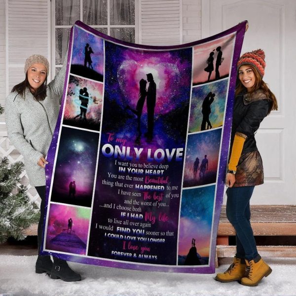 To My Only Love I Want You To Believe Deep Galaxy Fleece Blanket - Image 3