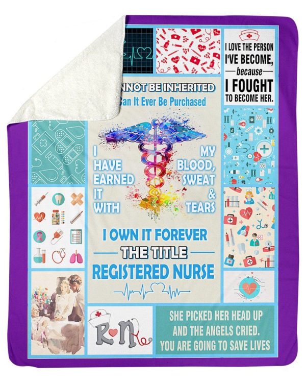 I Own It Forever The Title Registered Nurse Gifts For Nurses Fleece Bl - Image 3