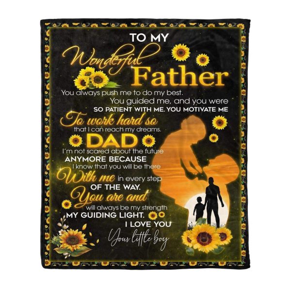 My Strength My Guiding Light Sunflower Fleece Blanket Gift For Father - Image 2