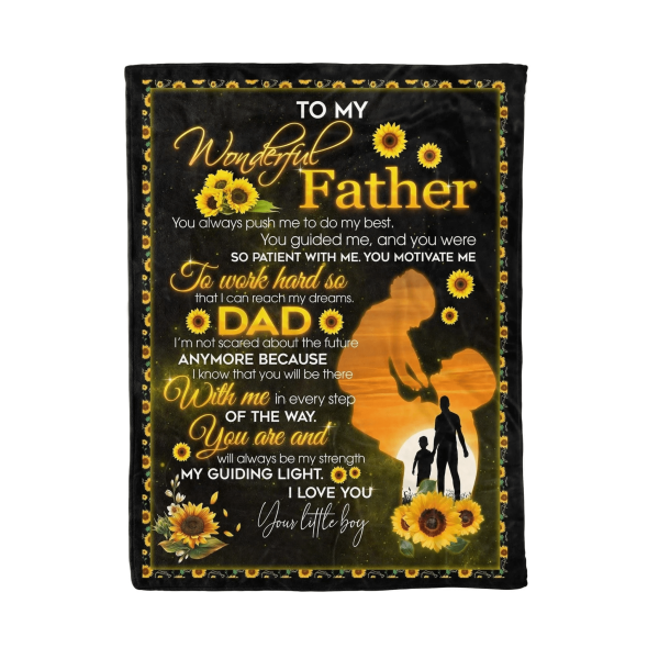 My Strength My Guiding Light Sunflower Fleece Blanket Gift For Father - Image 3