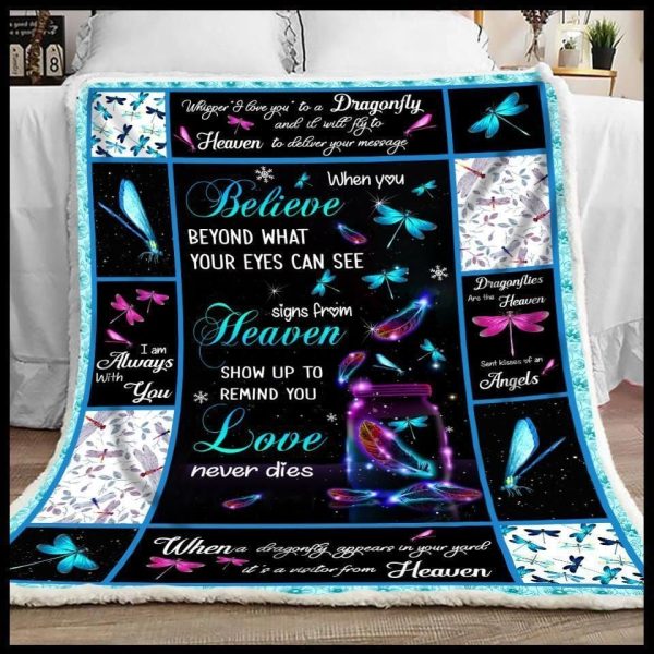 Dragonfly Blanket Gift For People Love Never Dies - Image 2