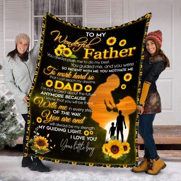 My Strength My Guiding Light Sunflower Fleece Blanket Gift For Father - Image 8