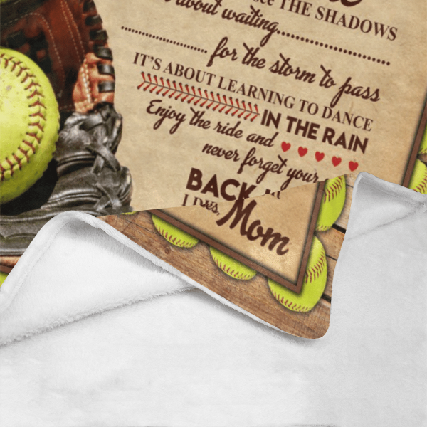 To My Daughter Never Forget That I Love You Baseball Fleece Blanket - Image 6