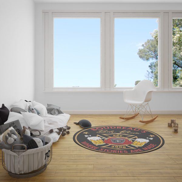 Personalized Firefighter Bar Room Where The Stories Are Made Living Room Round Mat Circle Rug - Image 2