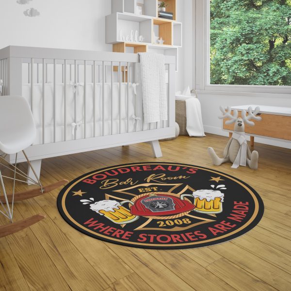 Personalized Firefighter Bar Room Where The Stories Are Made Living Room Round Mat Circle Rug - Image 3