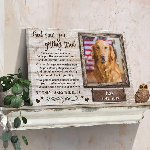 Personalized Canvas Prints, Custom Photo, Remembrance Gifts, Sympathy Gifts, Pet Gifts, Memorial Gifts, God Saw You Getting Tired Dem Canvas - Image 2