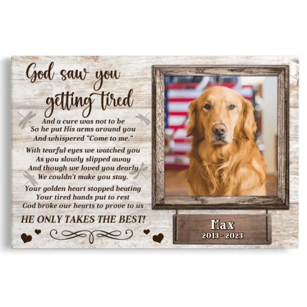 Personalized Canvas Prints, Custom Photo, Remembrance Gifts, Sympathy Gifts, Pet Gifts, Memorial Gifts, God Saw You Getting Tired Dem Canvas - Image 4